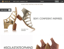 Tablet Screenshot of isolashoes.com